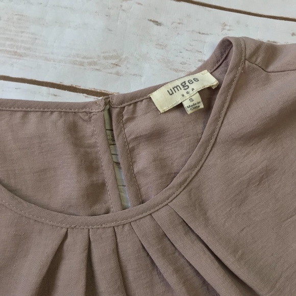 UMGEE USA Gray Oat Drawstring Bell Sleeve Boho Top - Picture 7 of 8